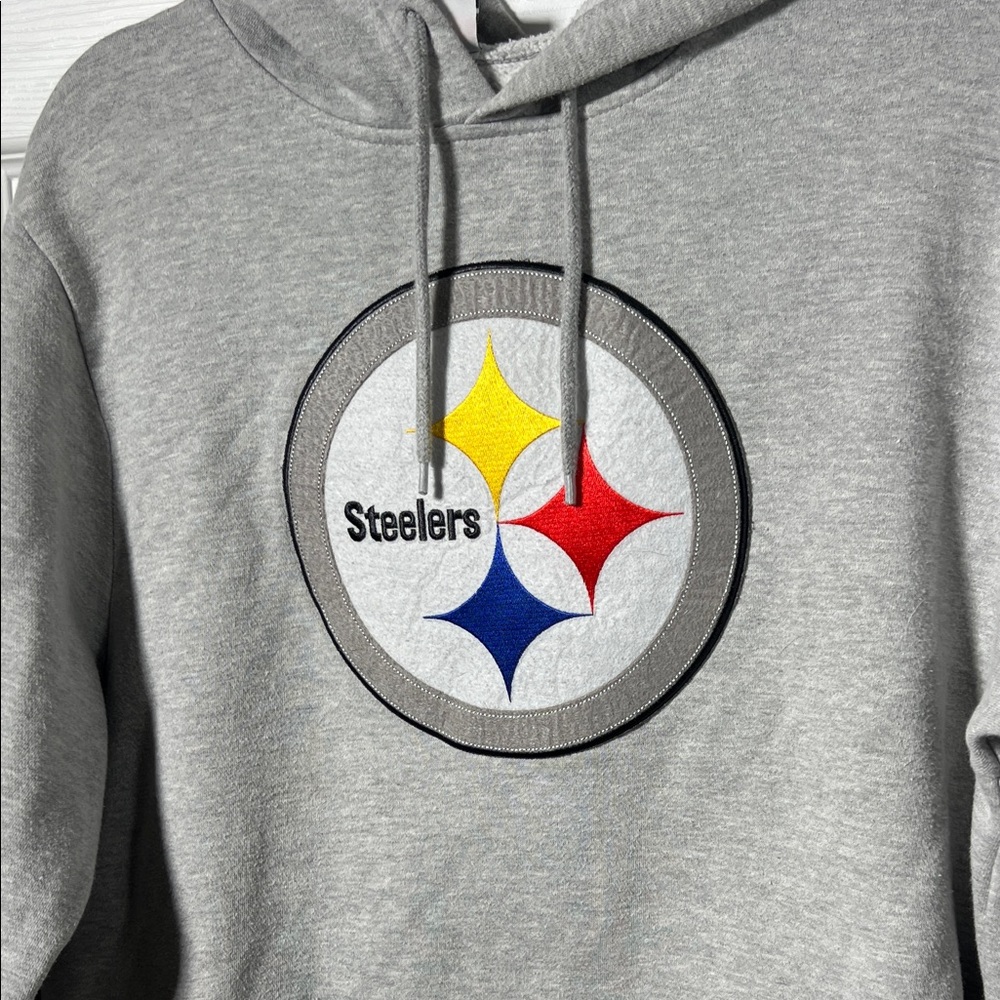 Pittsburgh Steelers Gray Crewneck Hoodie - Picture 2 of 7